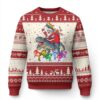 Funny Xmas LGBT Ugly Christmas Sweater Rainbow Flag Santa Riding Dinosaur TS09