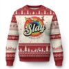 Funny Xmas LGBT Ugly Christmas Sweater Slay All Day Sleigh Rainbow TS09