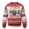 Funny Xmas Trump Ugly Christmas Sweater Vintage Santa Ill Be Home For Christmas Daddy's Home Pajamas TS10