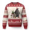 Christmas Pesto and Moo Deng Friendship Ugly Christmas Sweater King Penguin Baby Hippo Viral Meme TS10