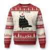 Funny Christmas Cat Ugly Christmas Sweater It's Fine I'm Fine Everything Is Fine Meowy Catmas Xmas TS10