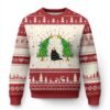 Cute Cat Ugly Christmas Sweater Kitty Cat Lover Xmas Tree Lights TS10