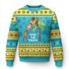 Xmas In Hawaii Ugly Christmas Sweater Deck The Palms Santa Hula Girl Tiki TS11