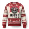 Western Xmas Ugly Christmas Sweater Howdy Christmas Cow Skull Xmas Wreath TS11