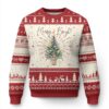 Xmas Ugly Christmas Sweater Merry And Bright Retro Xmas Tree TS11