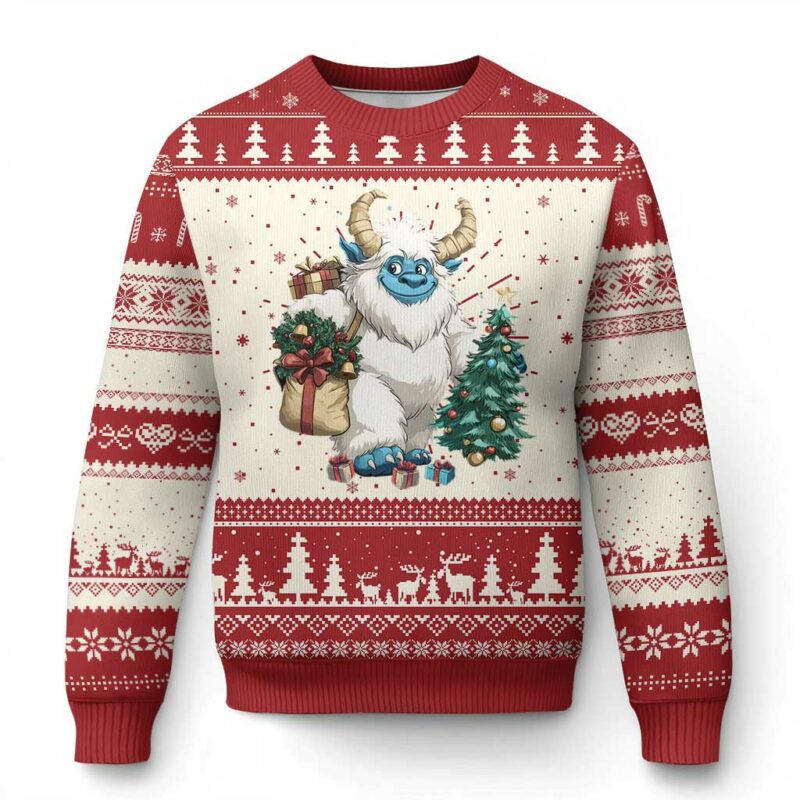 Funny Yule Yeti Ugly Christmas Sweater Christmas Mythical Creature Winter Solstice TS11