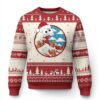 Funny Xmas Ugly Christmas Sweater Santa Tsunami Is Eating Ginger Bread Xmas TS11