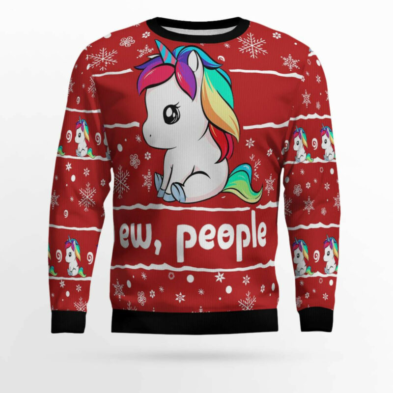 Unicorn Ew People Ugly Christmas Sweater