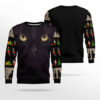 Black Cat Cute Face Ugly Christmas Sweater