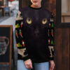 Black Cat Cute Face Ugly Christmas Sweater