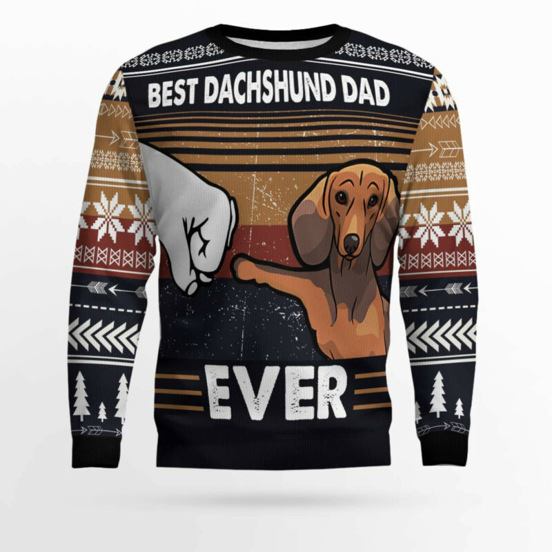 Best Dachshund Dad Ever Ugly Christmas Sweater