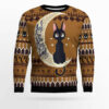 Black Cat Moon And Back Ugly Christmas Sweater