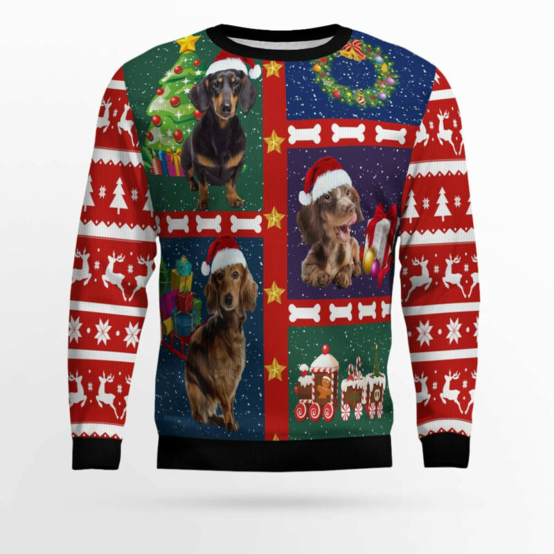 Cute Dachshund Ugly Christmas Sweater