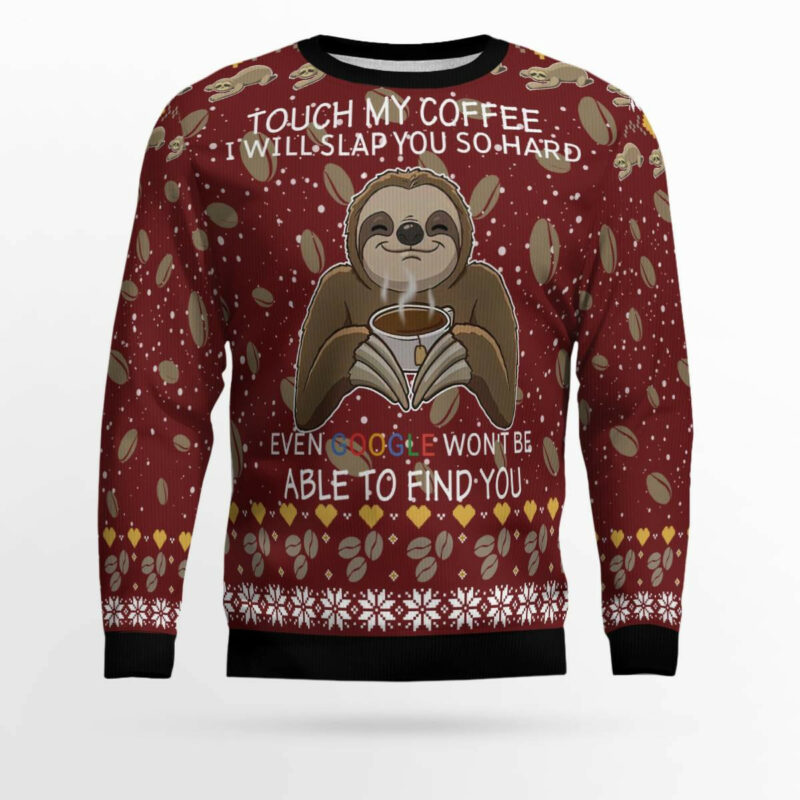 Sloth Coffee Ugly Christmas Sweater