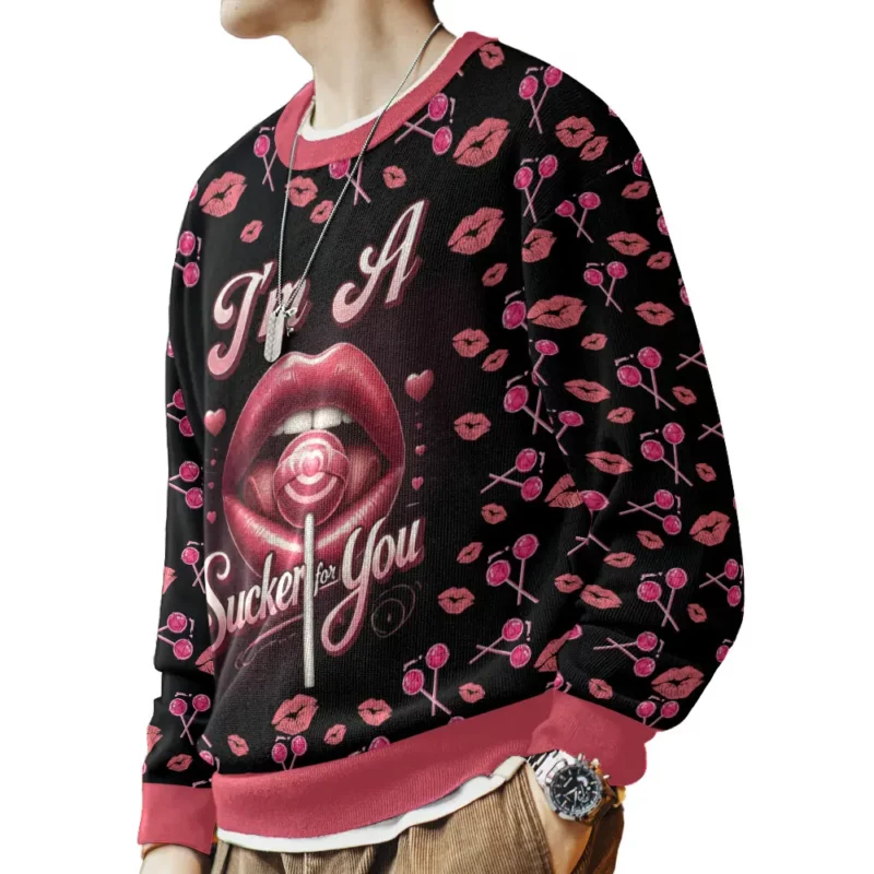 "I'm A Sucker For You" Valentine Funny Sweater