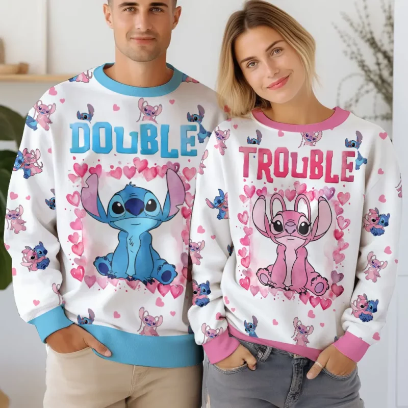 ''Double-Trouble'' Couple Funny Valentine Sweater