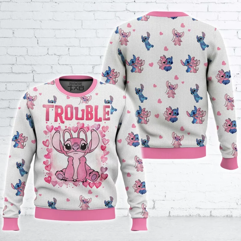 ''Double-Trouble'' Couple Funny Valentine Sweater