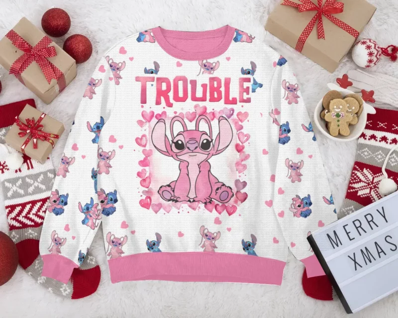 ''Double-Trouble'' Couple Funny Valentine Sweater