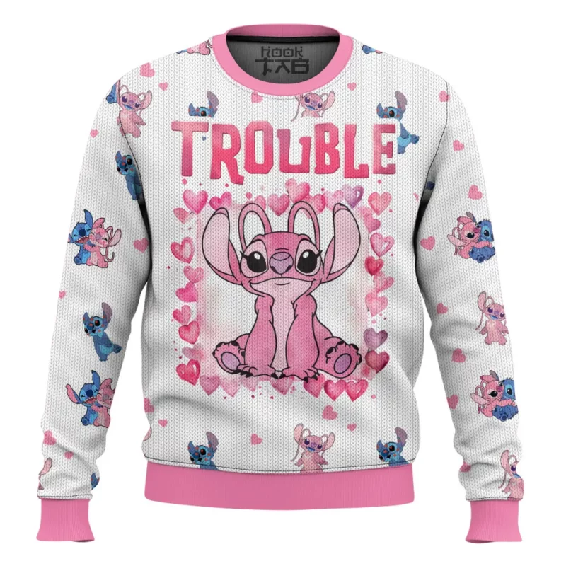 ''Double-Trouble'' Couple Funny Valentine Sweater