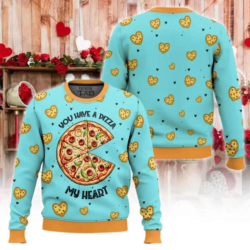 ''Pizza My Heart'' Couple funny Valentine Sweater