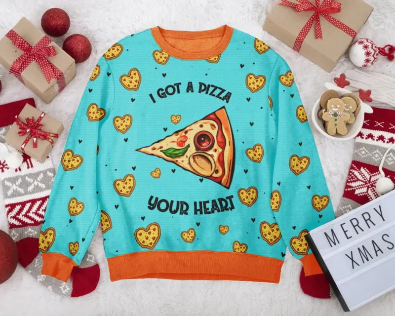 ''Pizza My Heart'' Couple funny Valentine Sweater