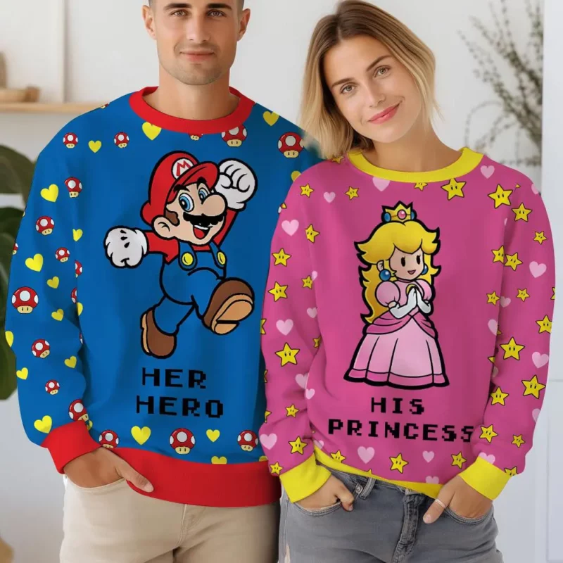 Super Mario Couple Funny Valentine Sweater