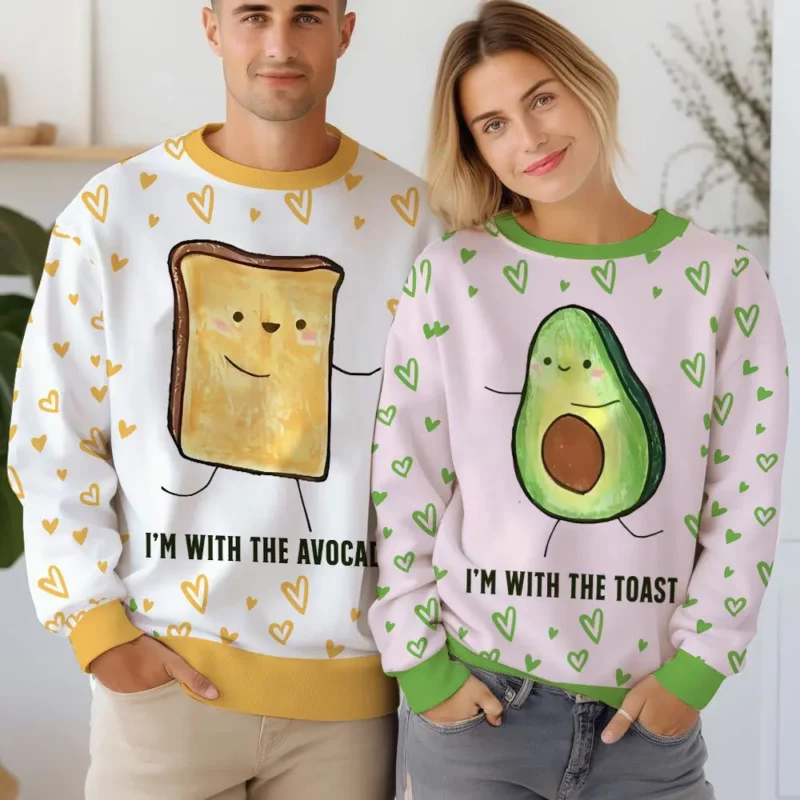 ''Toast and Avocado'' Couple Valentine Sweater