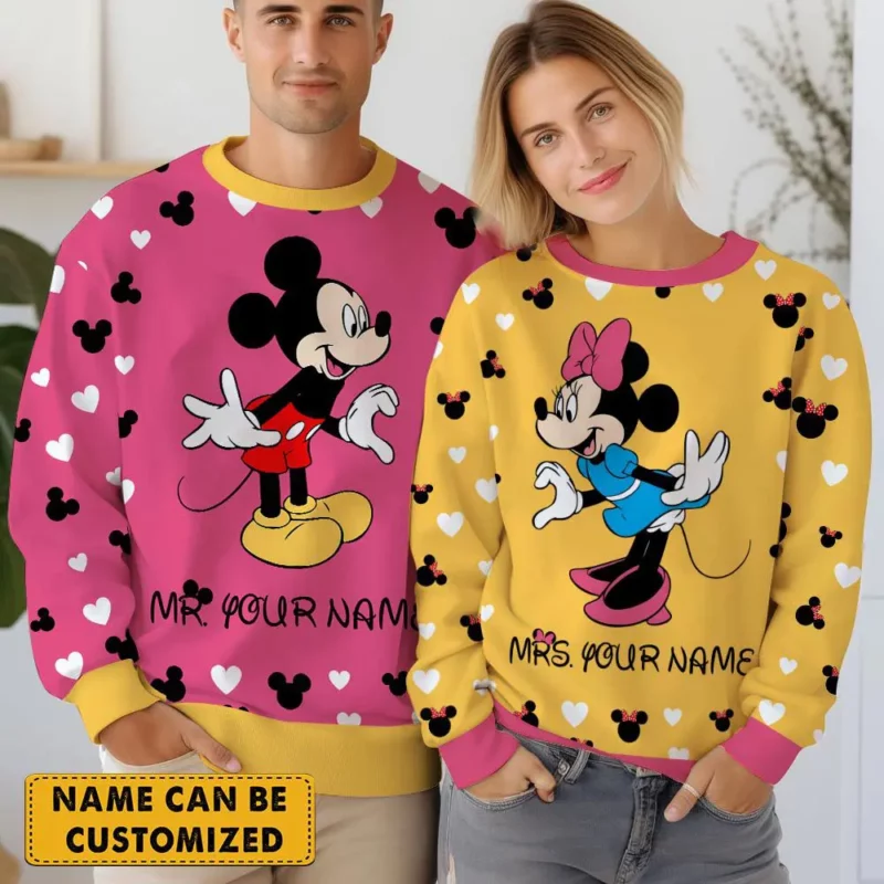 Mickey Personalized Couple funny Valentine Sweater