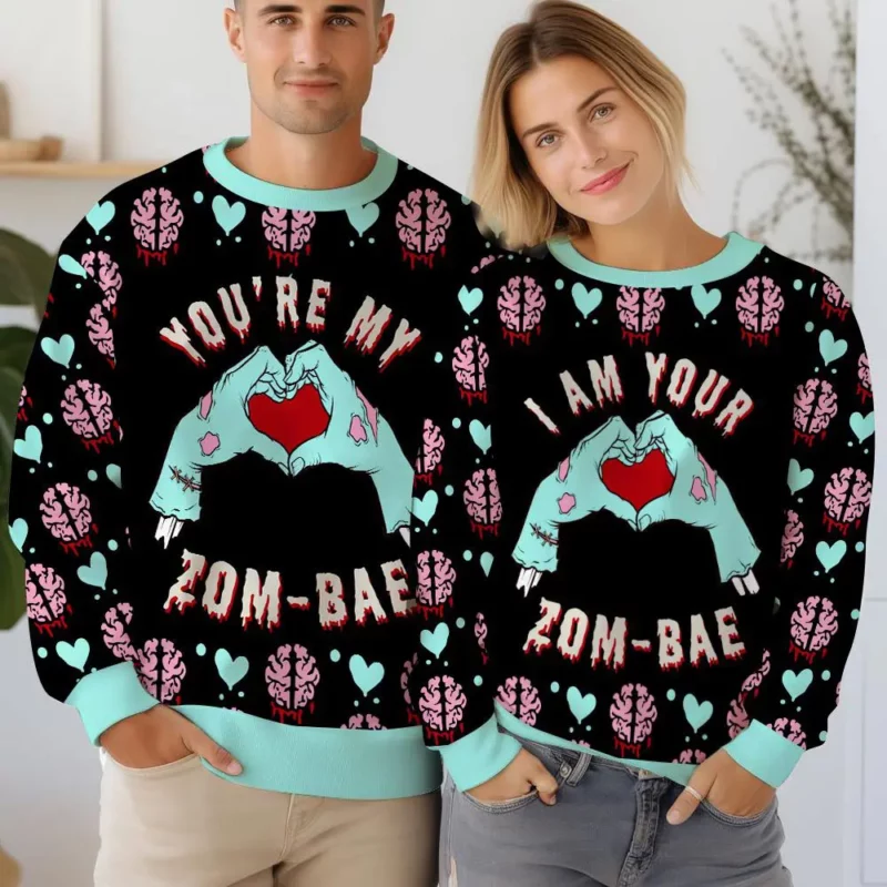 "You're my Zom-bae" Couple Funny Valentine Sweater