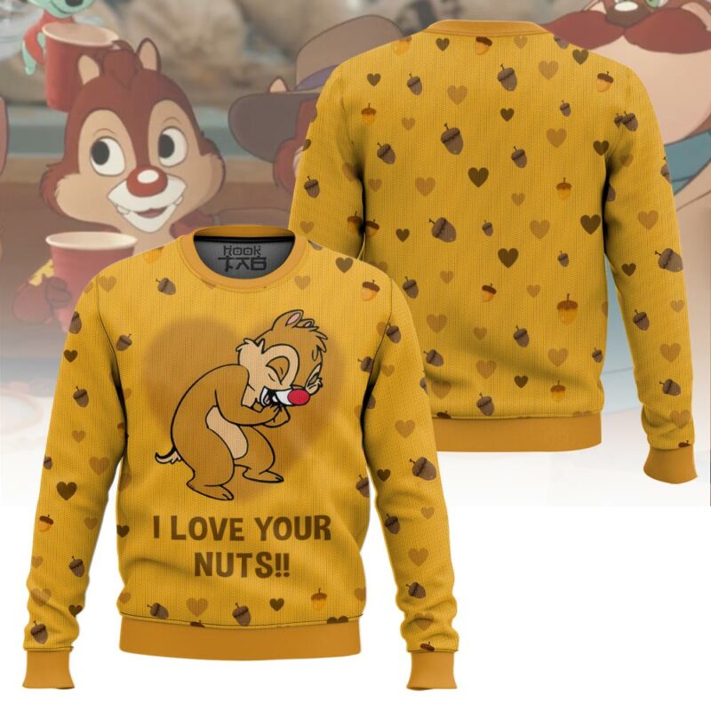 "Chip and Dale" Couple funny Valentine Sweater