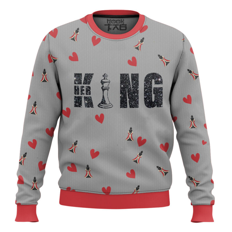 King Queen Gambit Couple Valentine Funny Sweater