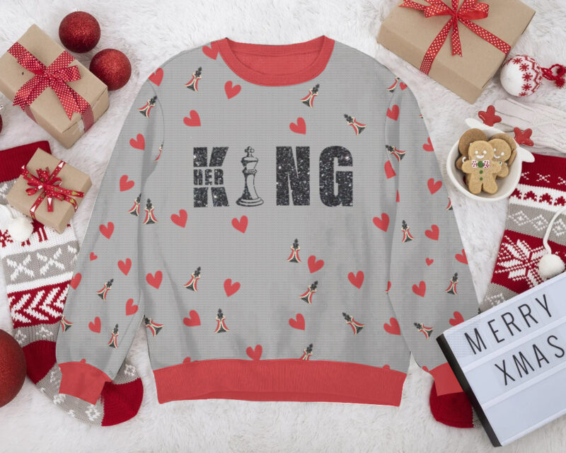 King Queen Gambit Couple Valentine Funny Sweater