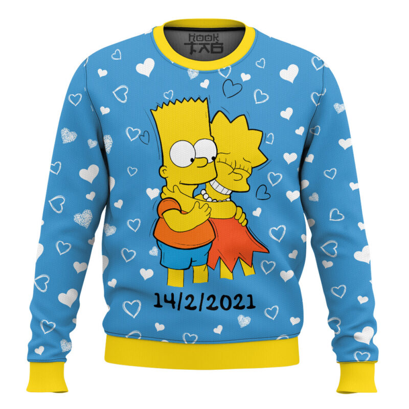 "The Simpsons Famiy" Personalized Couple funny Valentine Sweater