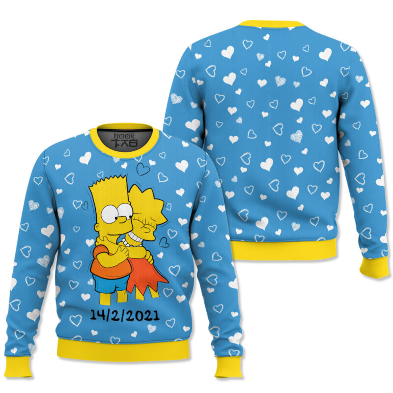 "The Simpsons Famiy" Personalized Couple funny Valentine Sweater