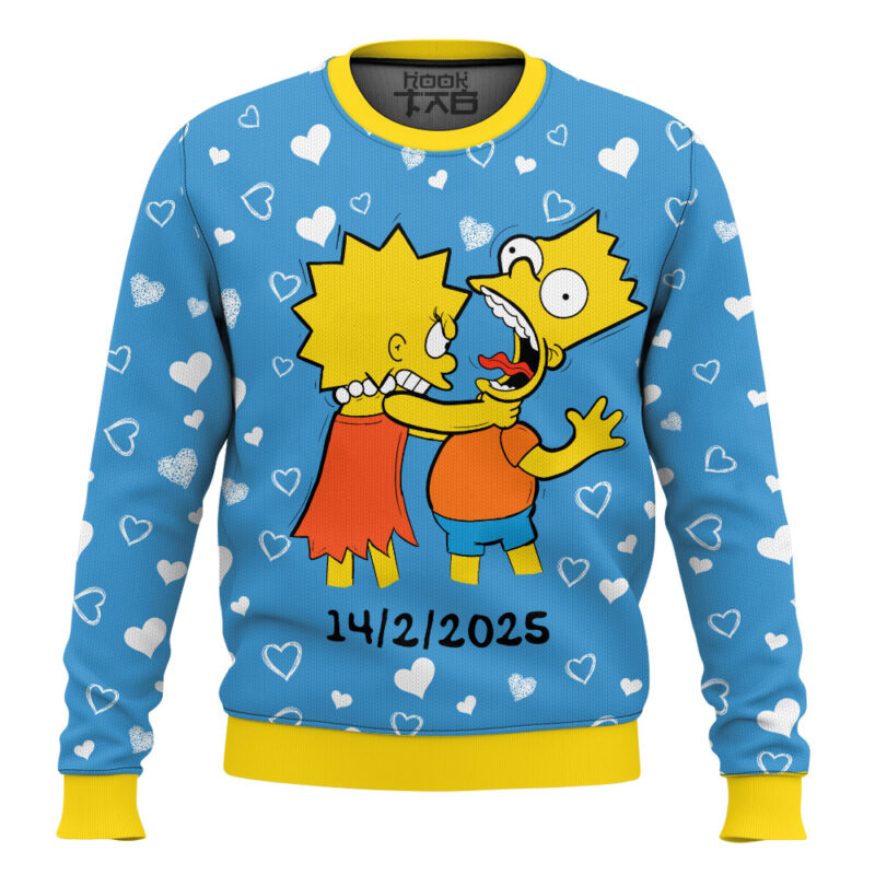 "The Simpsons Famiy" Personalized Couple funny Valentine Sweater