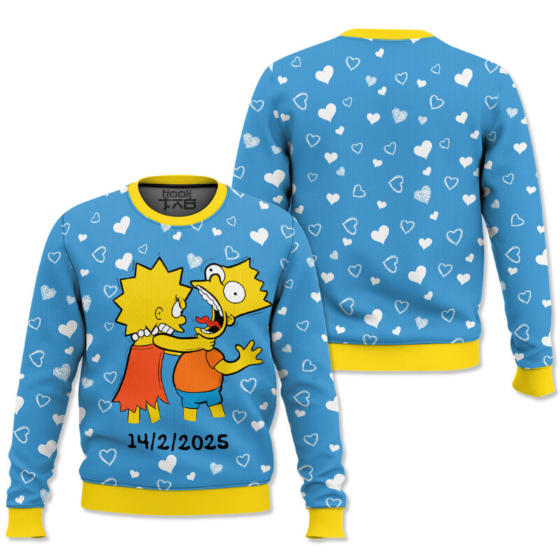 "The Simpsons Famiy" Personalized Couple funny Valentine Sweater