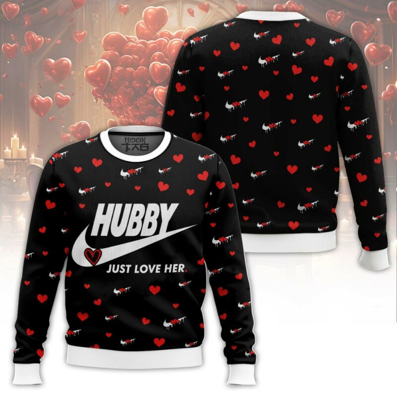 Just love Hubby and Wifey Couple funny Valentine Sweater