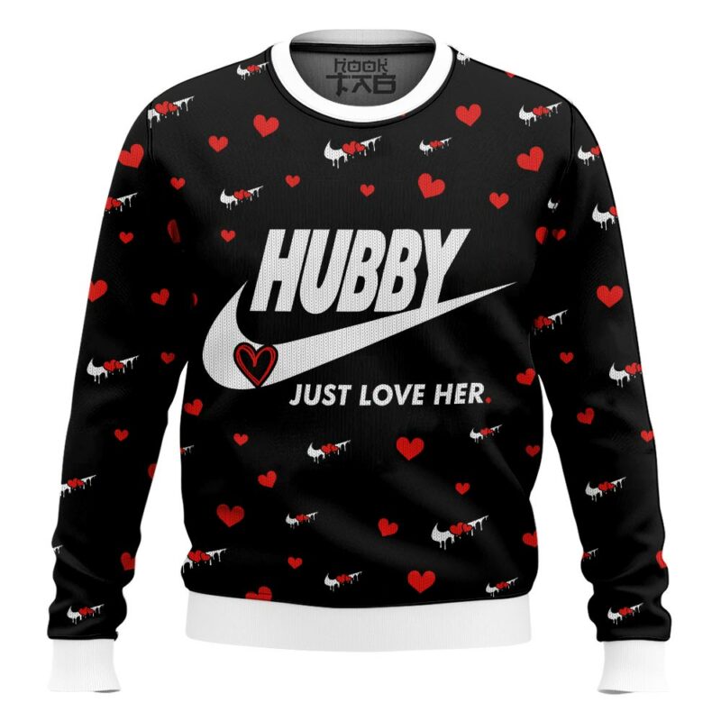 Just love Hubby and Wifey Couple funny Valentine Sweater