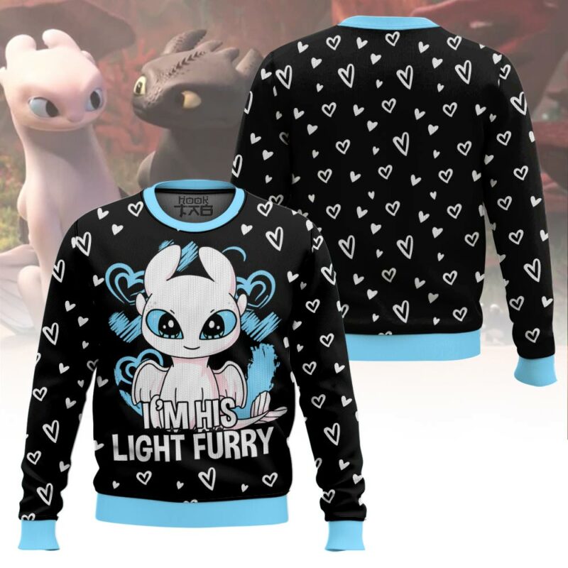 "Light and Night Furry" Couple funny Valentine Sweater