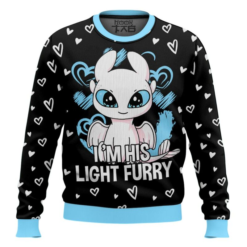 "Light and Night Furry" Couple funny Valentine Sweater