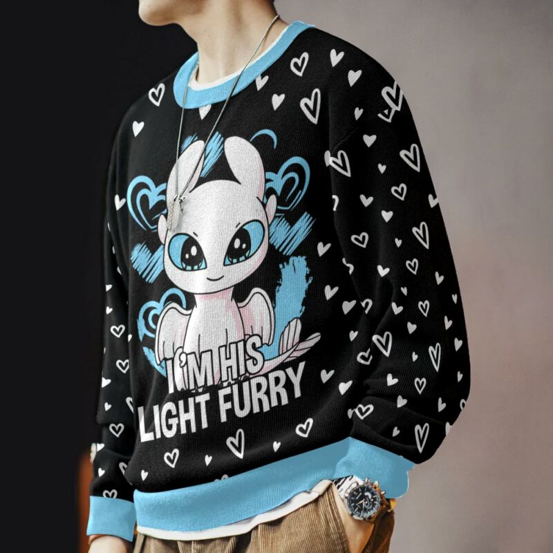 "Light and Night Furry" Couple funny Valentine Sweater