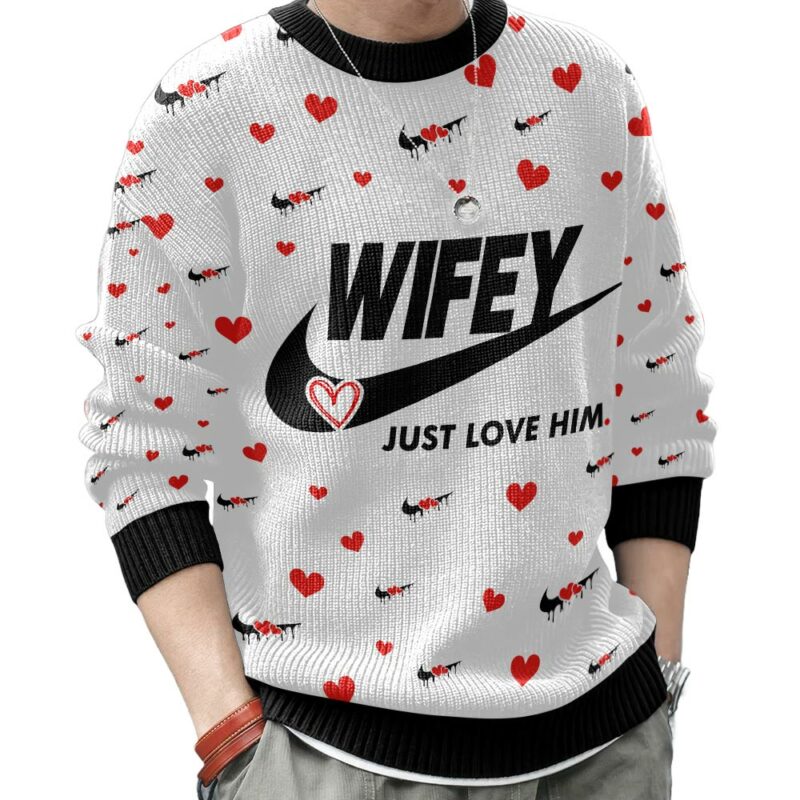 Just love Hubby and Wifey Couple funny Valentine Sweater