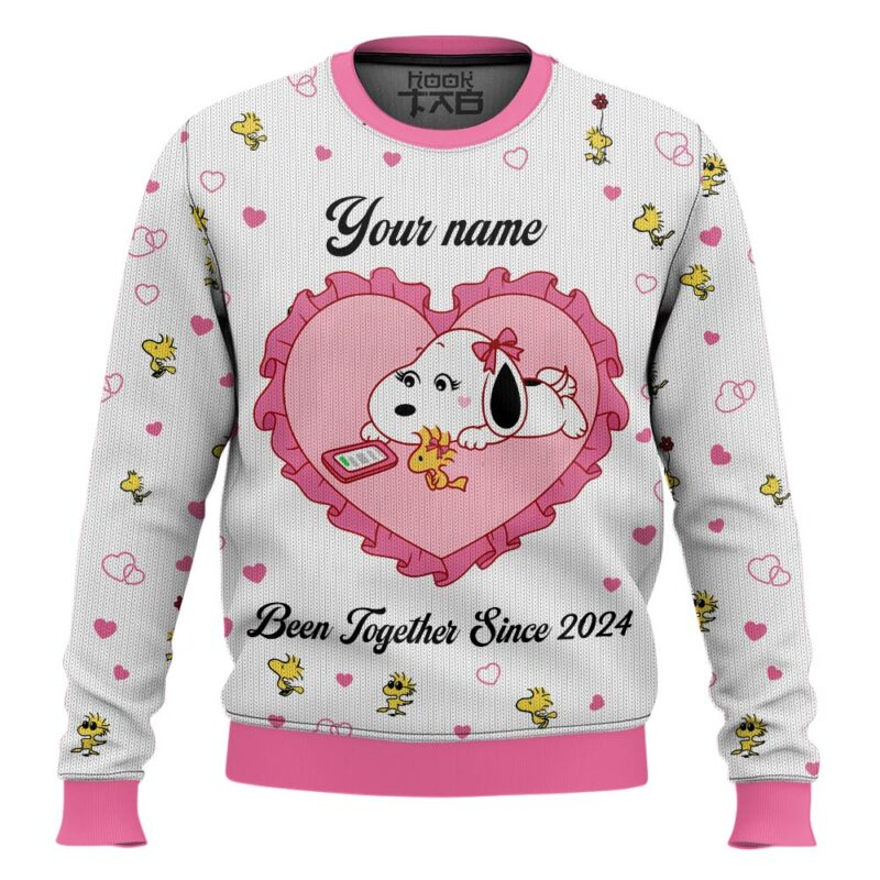 Snoopy Personalized Couple Valentine Funny Sweater