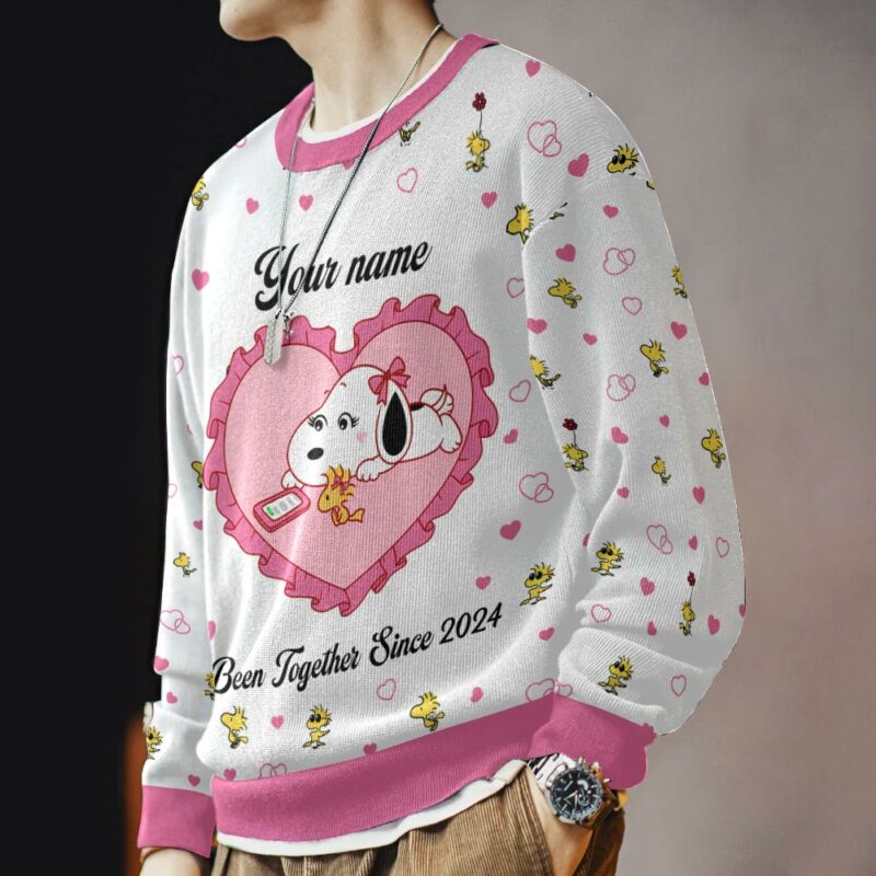 Snoopy Personalized Couple Valentine Funny Sweater