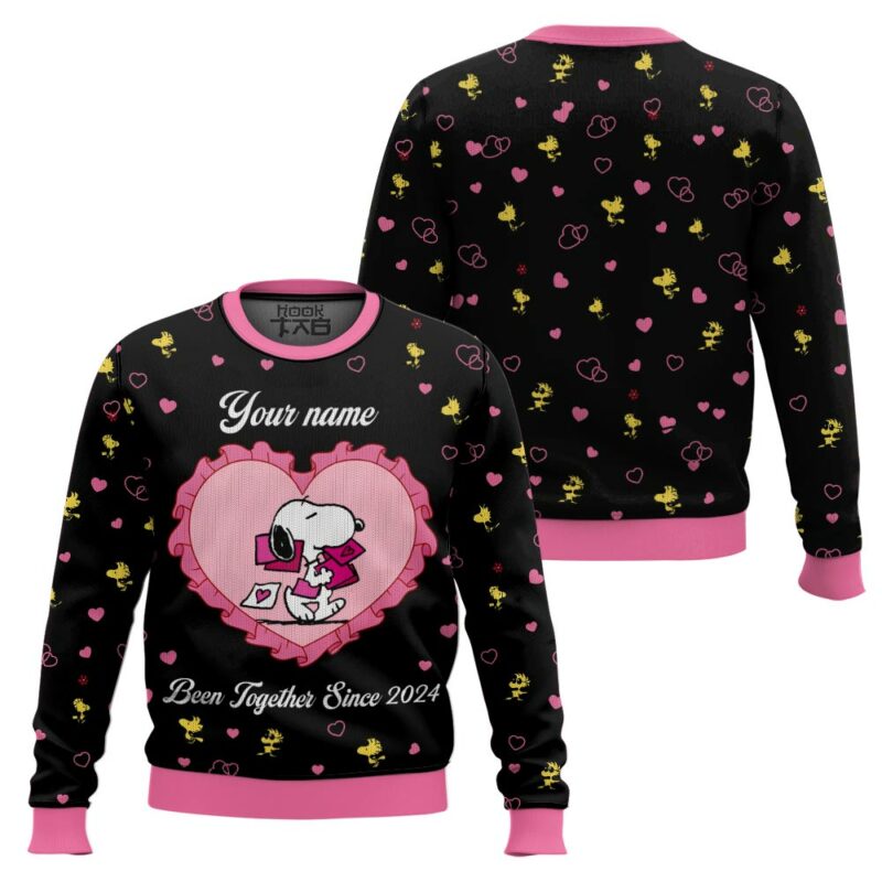 Snoopy Personalized Couple Valentine Funny Sweater