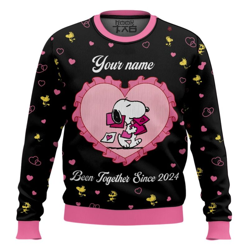 Snoopy Personalized Couple Valentine Funny Sweater