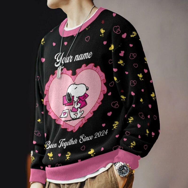 Snoopy Personalized Couple Valentine Funny Sweater