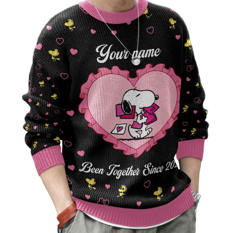 Snoopy Personalized Couple Valentine Funny Sweater