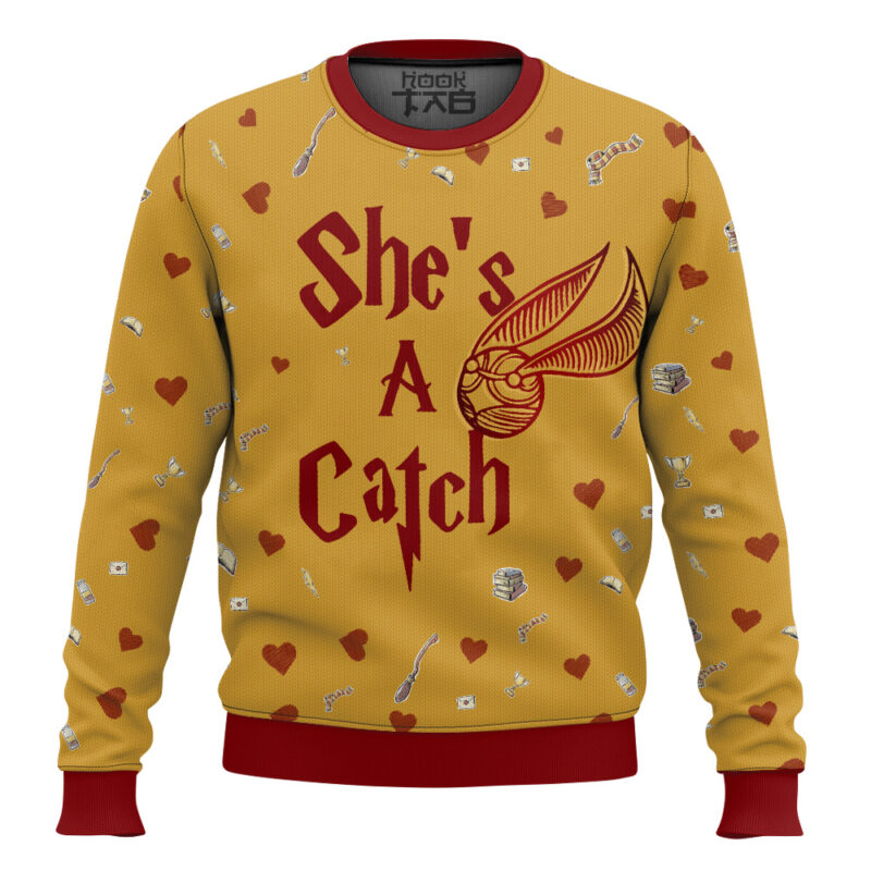 She’s a Catch, He’s a Keeper Valentine Couple Sweater