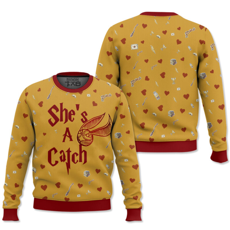 She’s a Catch, He’s a Keeper Valentine Couple Sweater